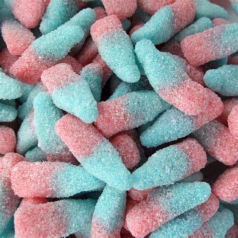 100g fizzy pink and blue bottles